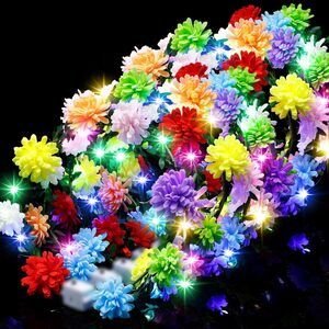 1419 64 Pcs Halloween Light up Flower Crown LED Glow Party Headband Girl